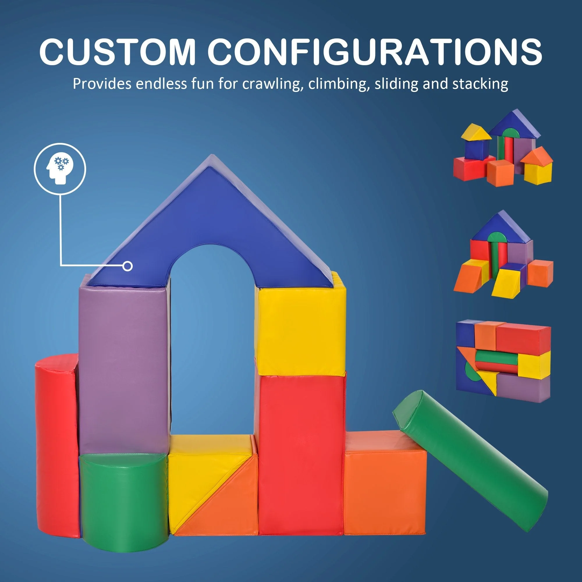 11 Piece Soft Play Blocks Toy Foam Building and Stacking Blocks for Kids - Image 5
