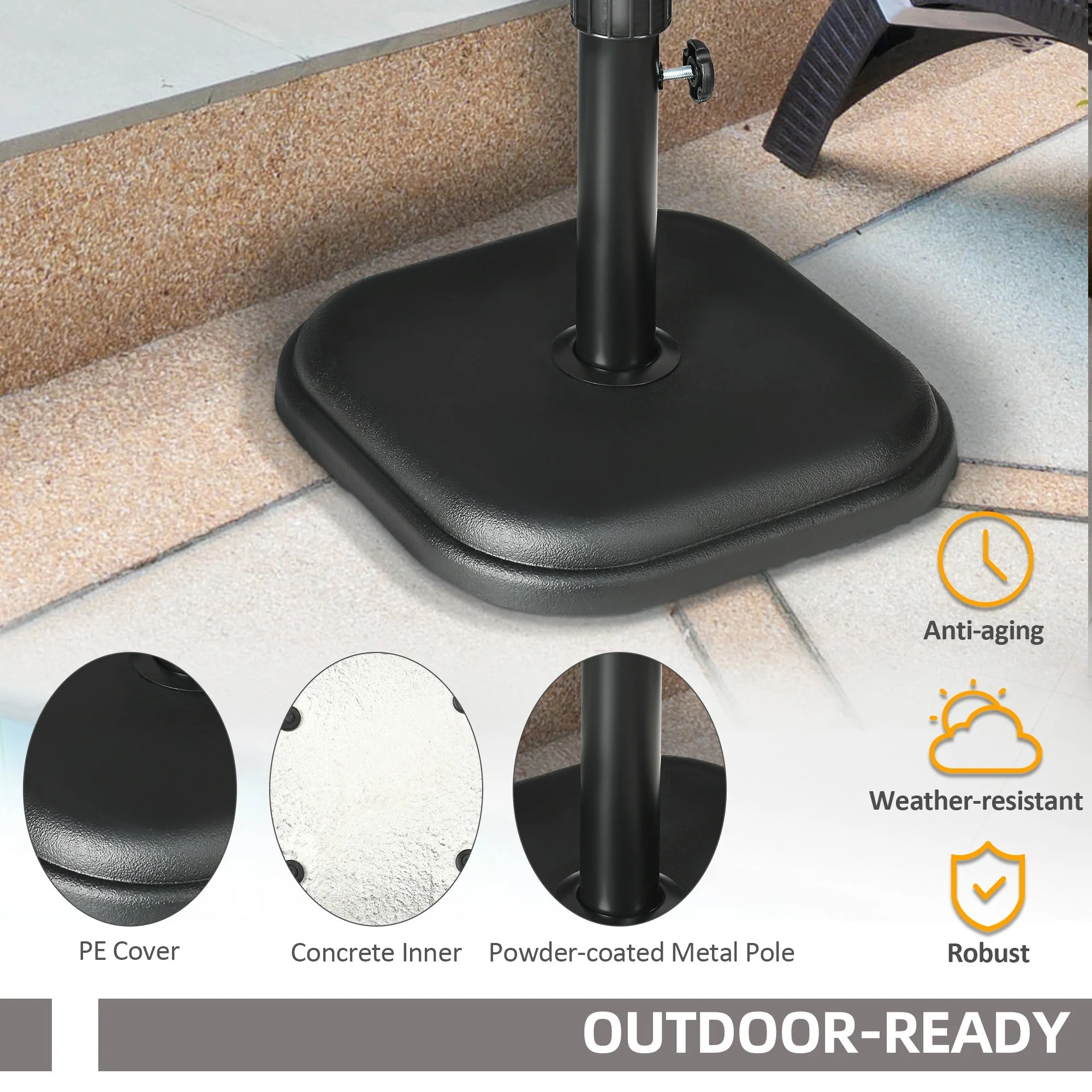 11kg Concrete Garden Parasol Base Holder - Image 5
