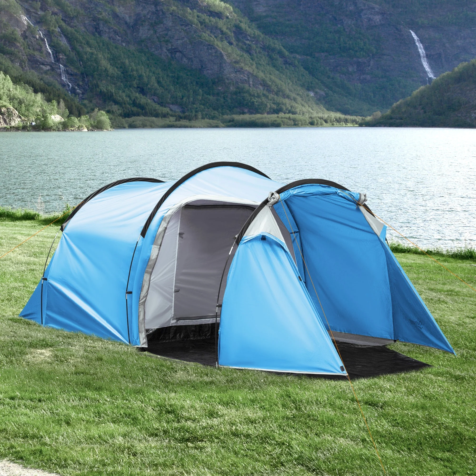 2-3 Man Tunnel Tents w/ Vestibule Camping Tent Porch Air Vents Rainfly Weather-Resistant Shelter Fishing Hiking Festival Shelter Home - Image 2