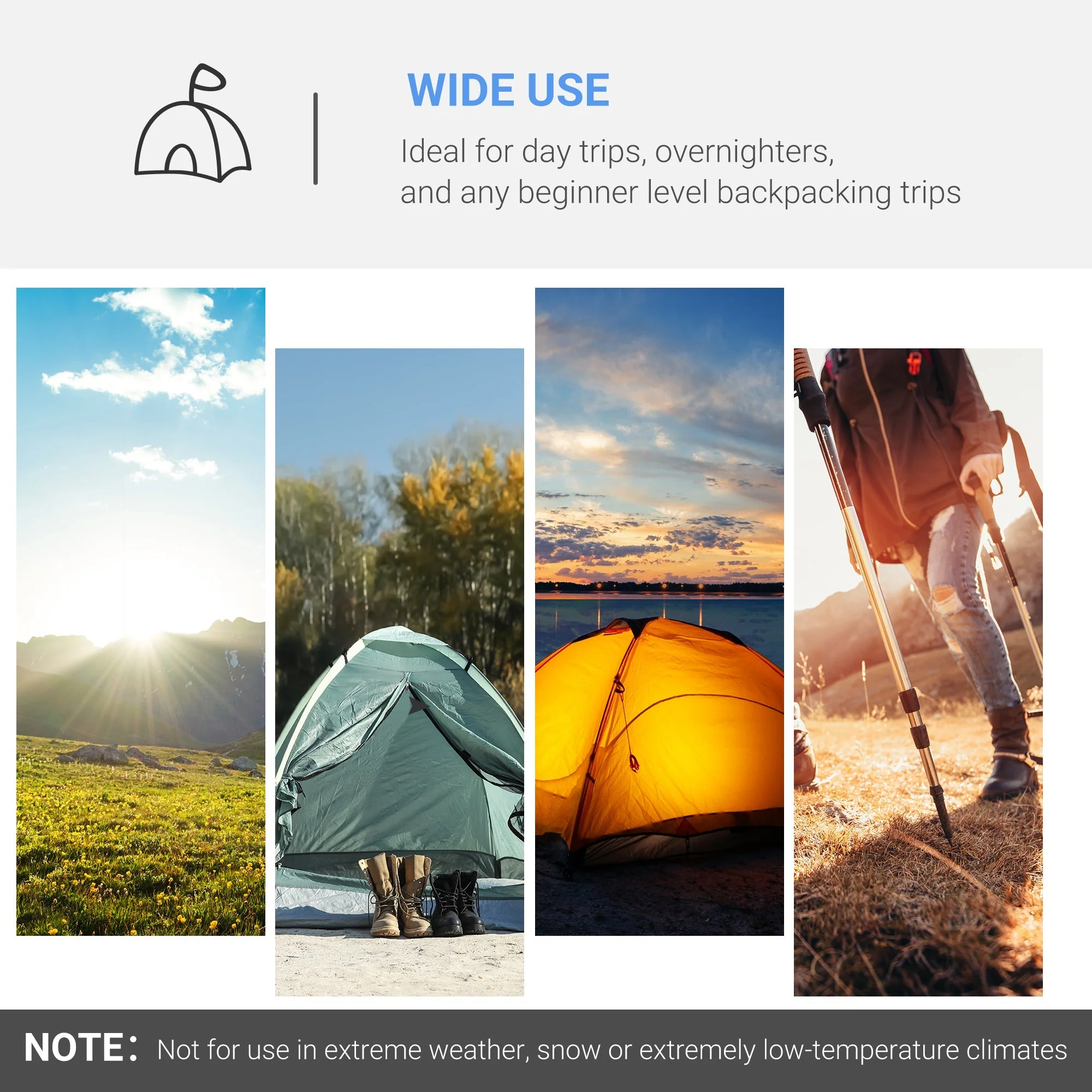 2-3 Man Tunnel Tents w/ Vestibule Camping Tent Porch Air Vents Rainfly Weather-Resistant Shelter Fishing Hiking Festival Shelter Home - Image 7