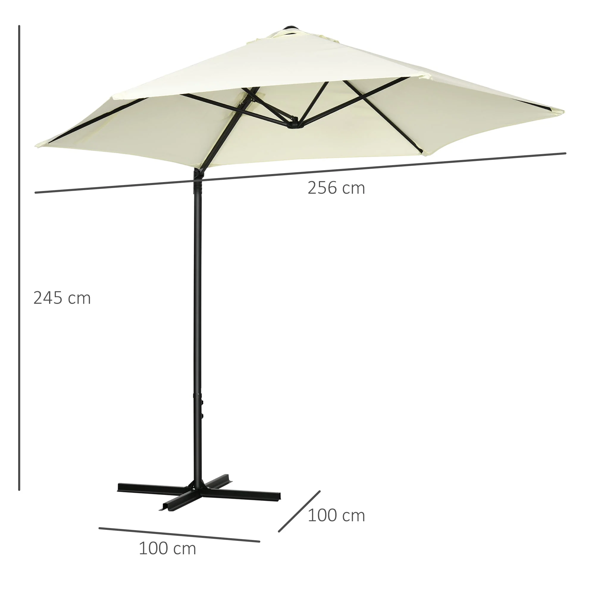 2.5M Garden Cantilever Parasol with 360° Rotation - Image 3