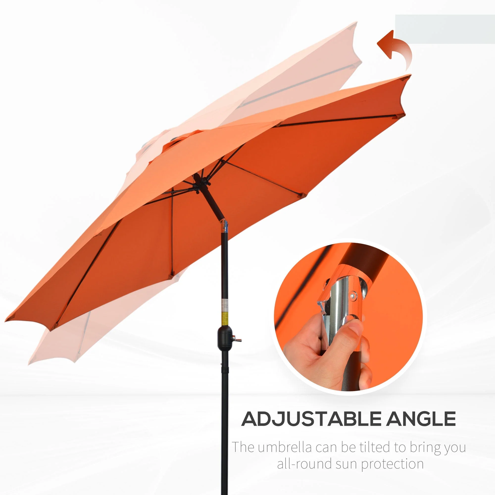 2.6M Patio Parasol Sun Umbrella - Image 4