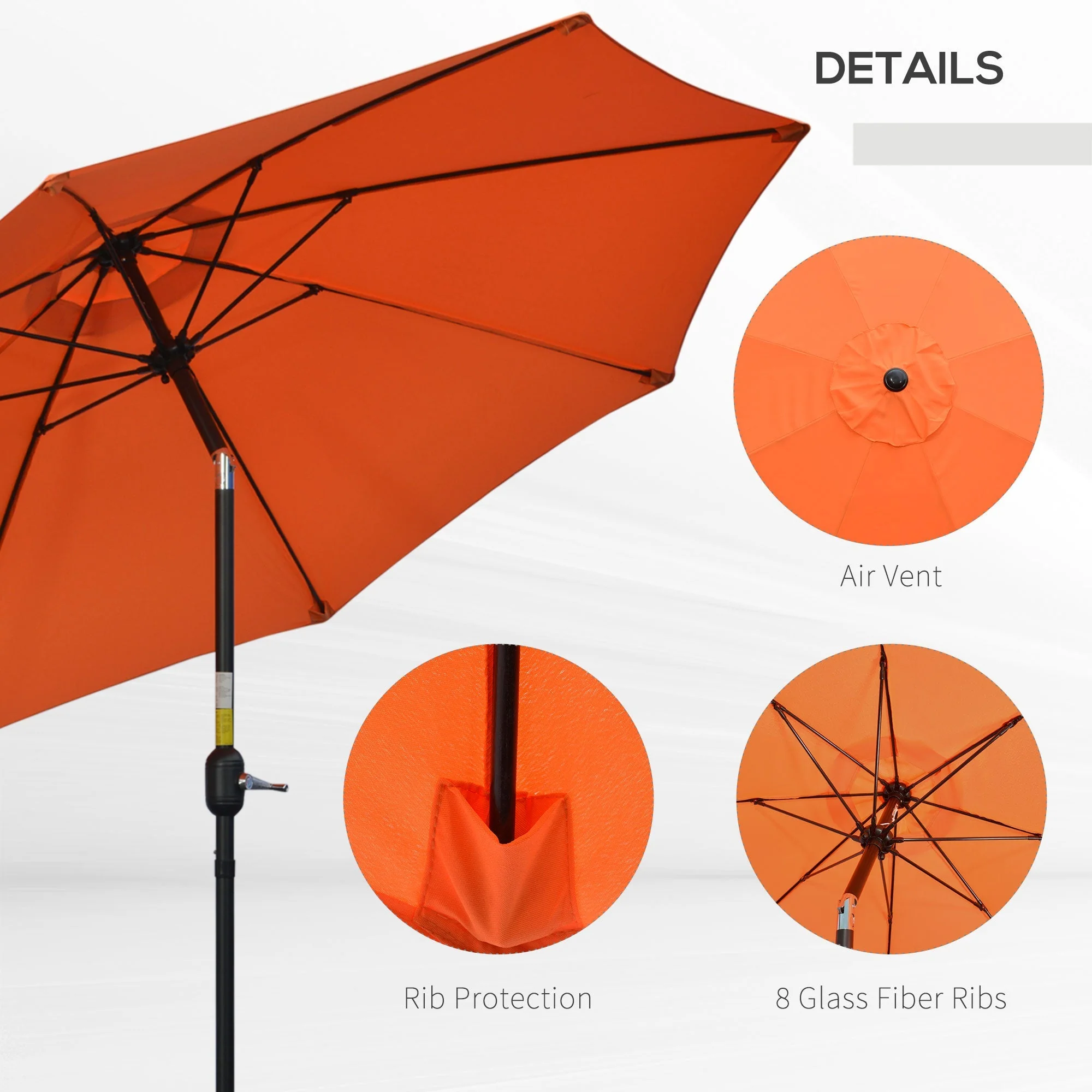 2.6M Patio Parasol Sun Umbrella - Image 5