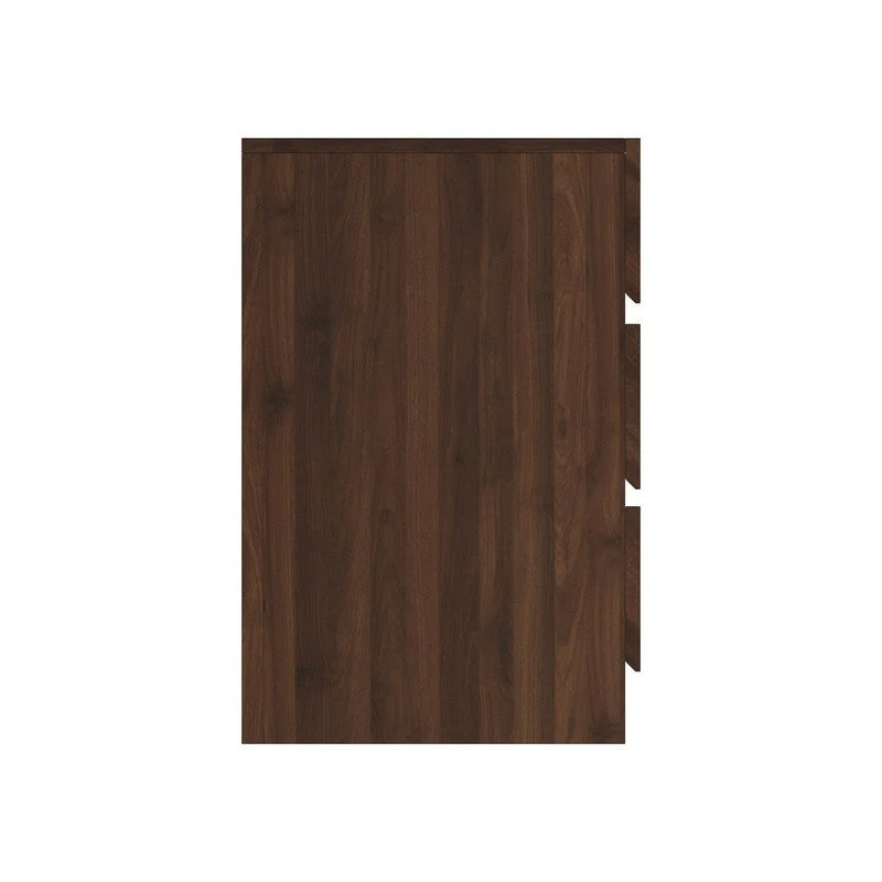 2 Catania Slim Bedside Tables Dark Brown 3 Drawers - Image 4