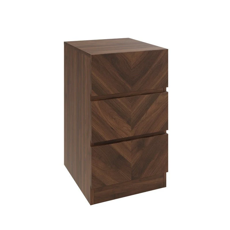 2 Catania Slim Bedside Tables Dark Brown 3 Drawers - Image 5