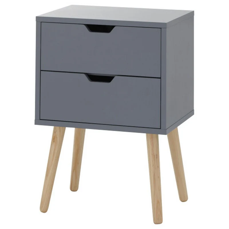 2 Nyborg Bedside Tables Dark Grey 2 Drawers - Image 9