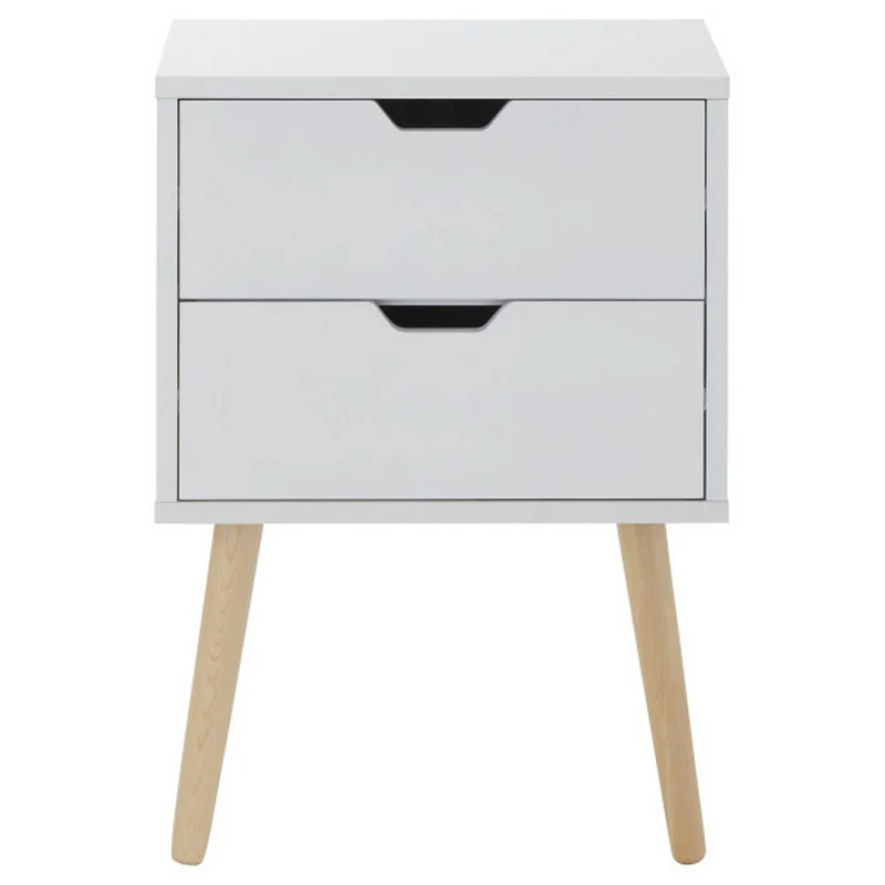 2 Nyborg Bedside Tables White 2 Drawers - Image 6