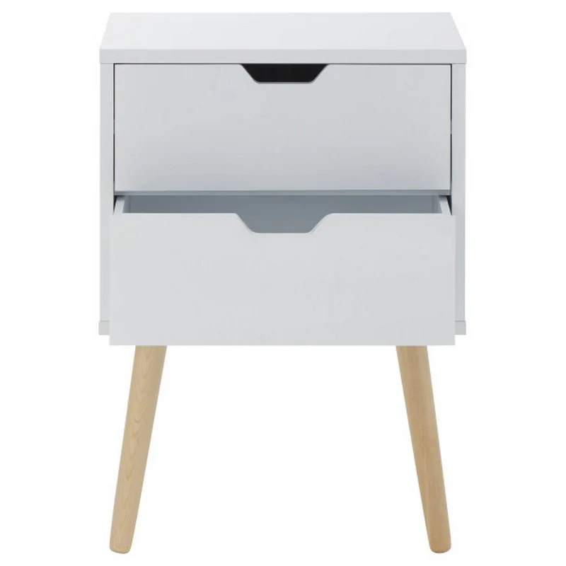 2 Nyborg Bedside Tables White 2 Drawers - Image 7