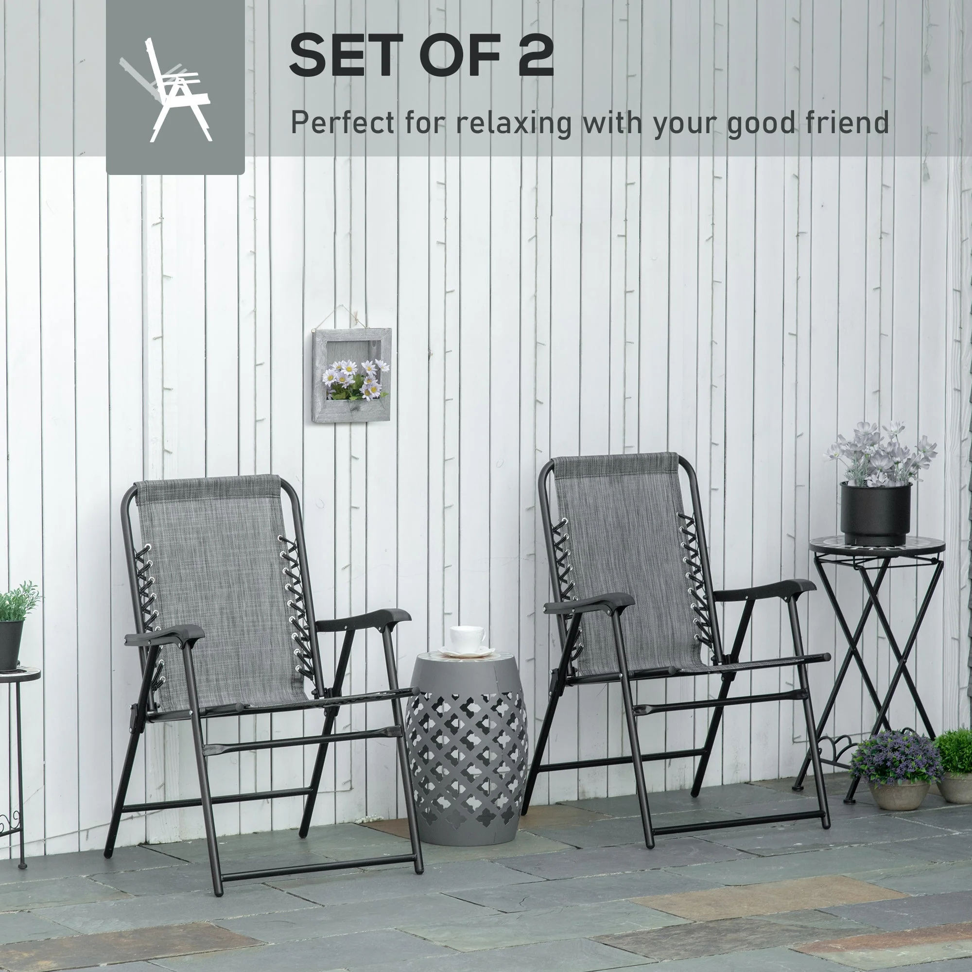 2-Pieces Patio Folding Chair Set - Image 4