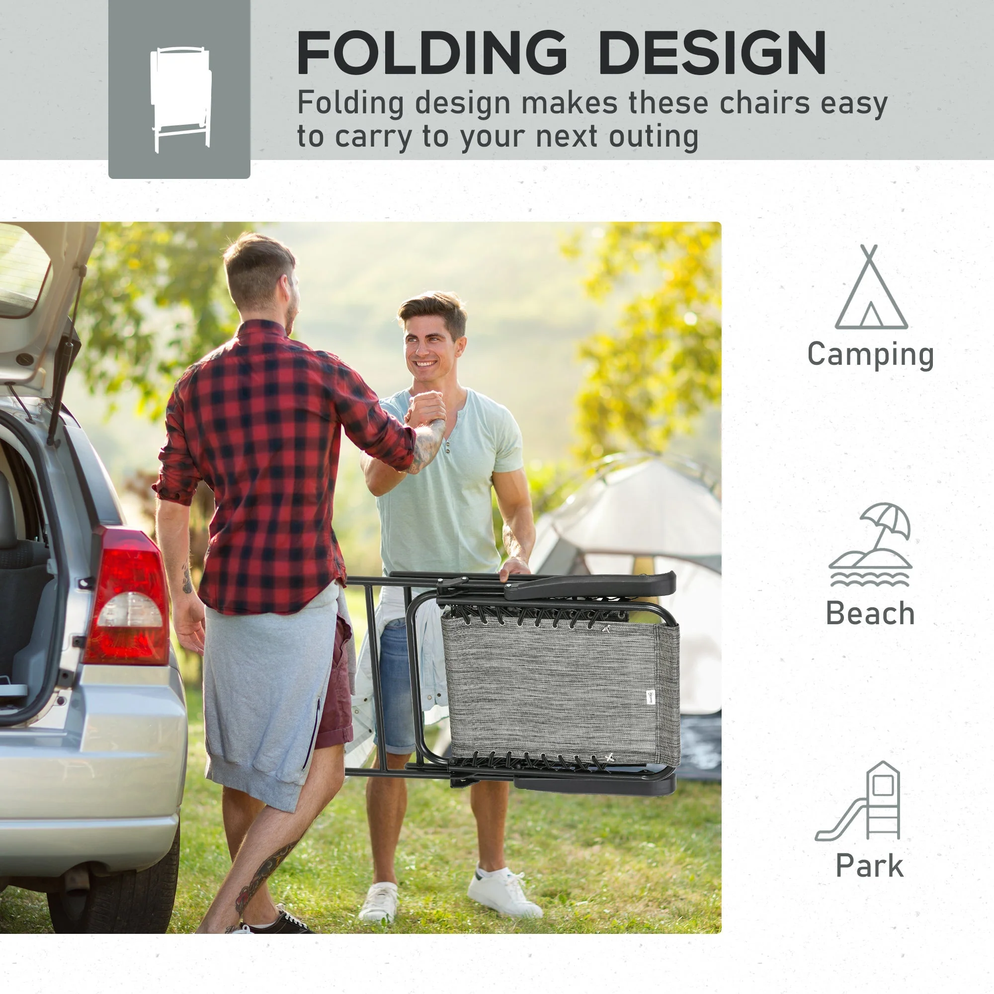 2-Pieces Patio Folding Chair Set - Image 5