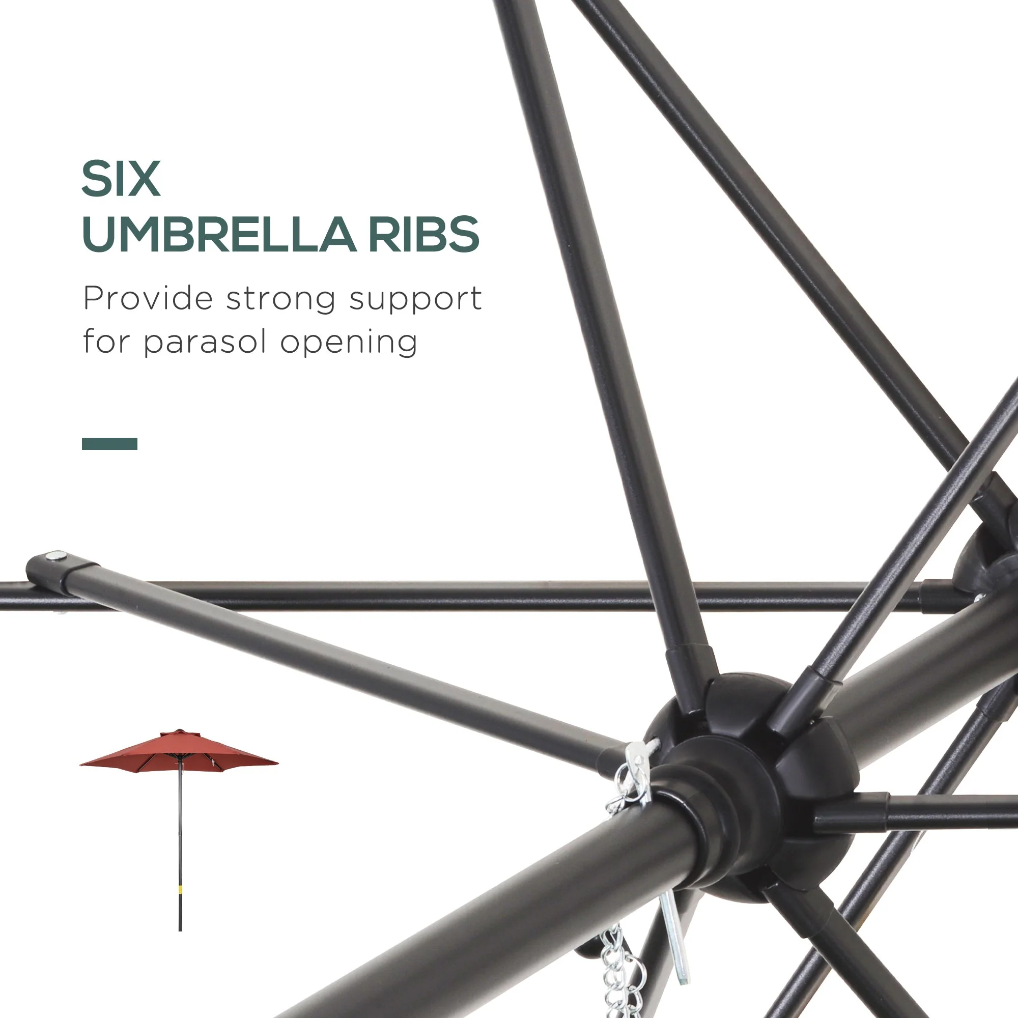 2m Patio Parasols Umbrellas - Image 5