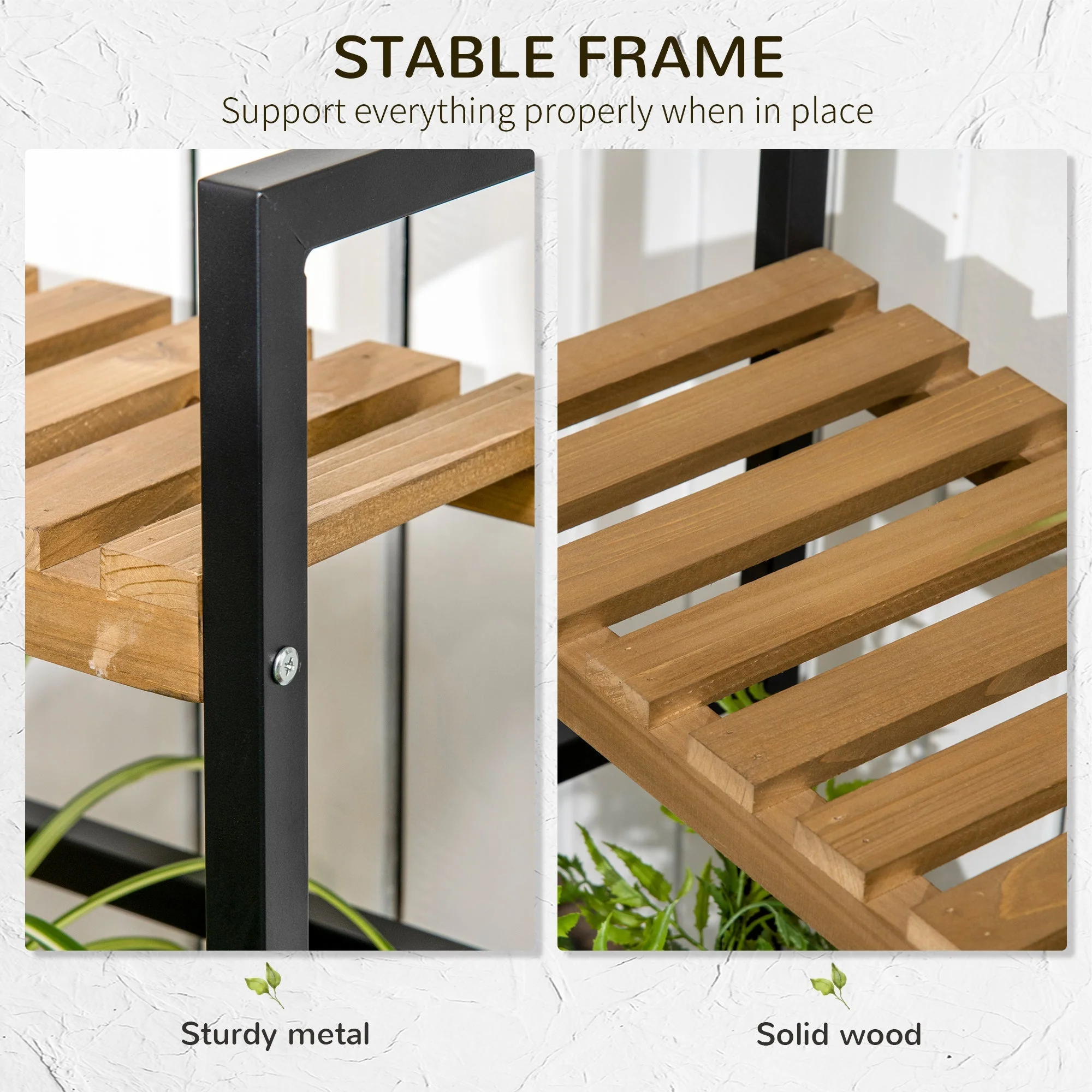 3 Tiered Plant Stand with Hanging Hooks - Image 6