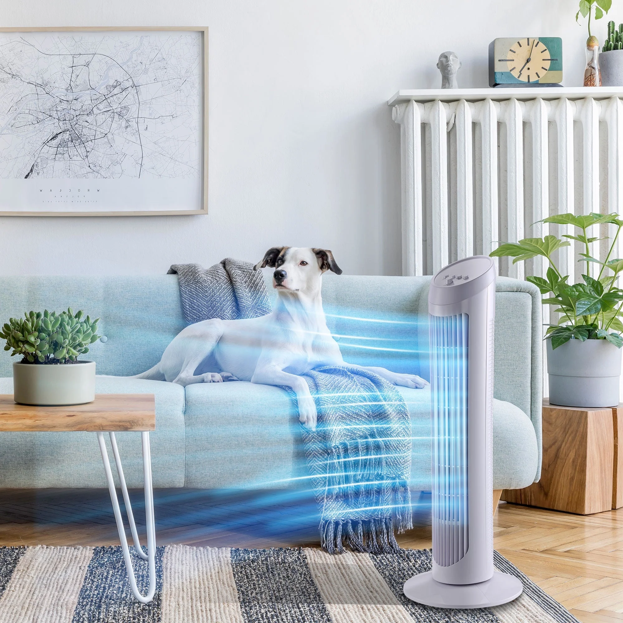 30" Oscillating Tower Fan 3 Speed Mode Ultra Slim Indoor Air Refresher Cooling Machine Noise Reduction - White - Image 8
