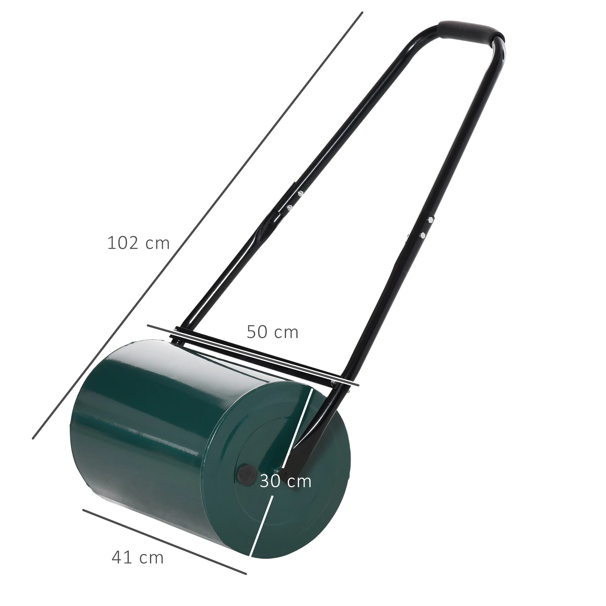 30cm Metal Water/Sand Filled Heavy Duty Garden Lawn Roller Green - Image 3
