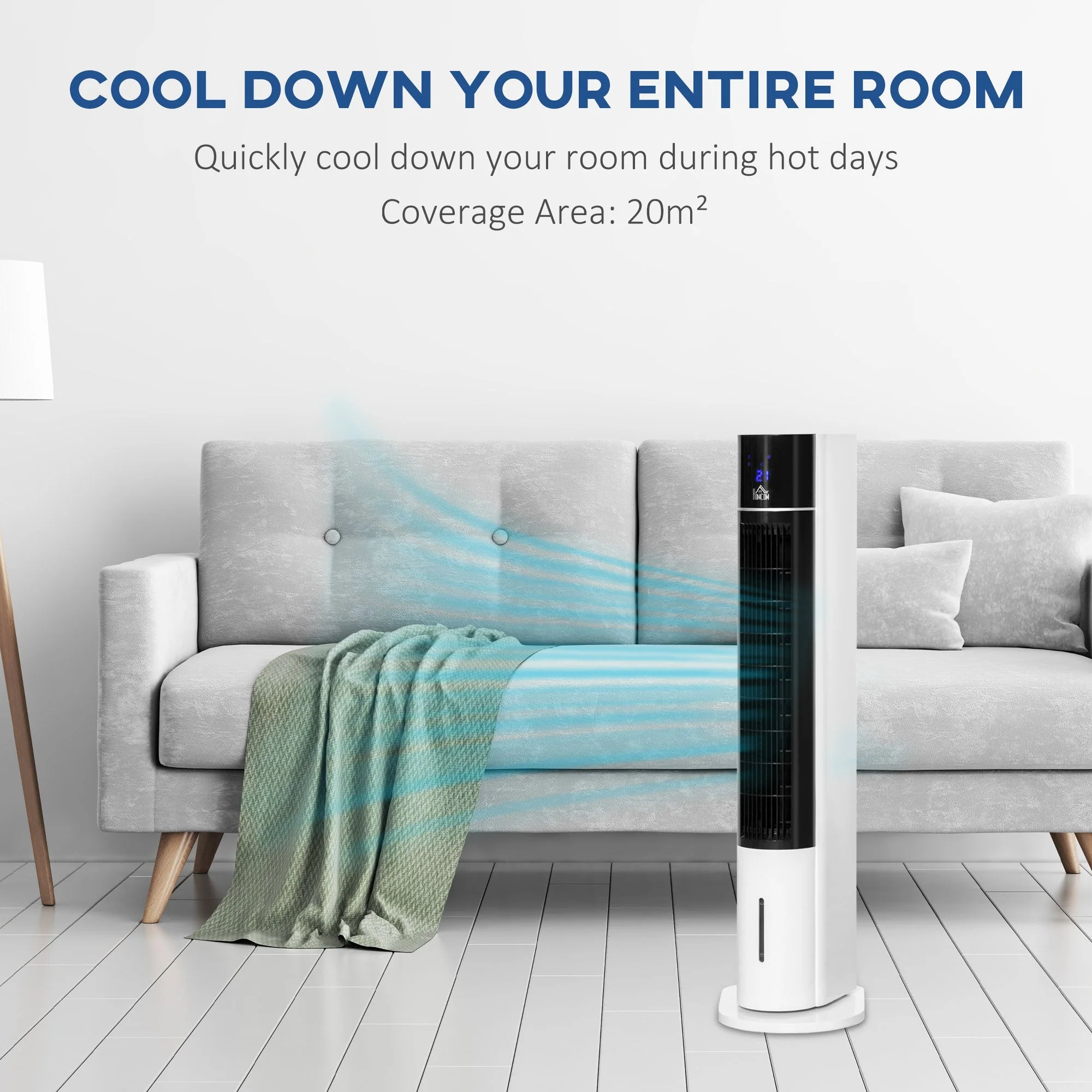 3L Oscillating Three Speed Air Cooler With Timer & Remote Control White & Black - Image 4