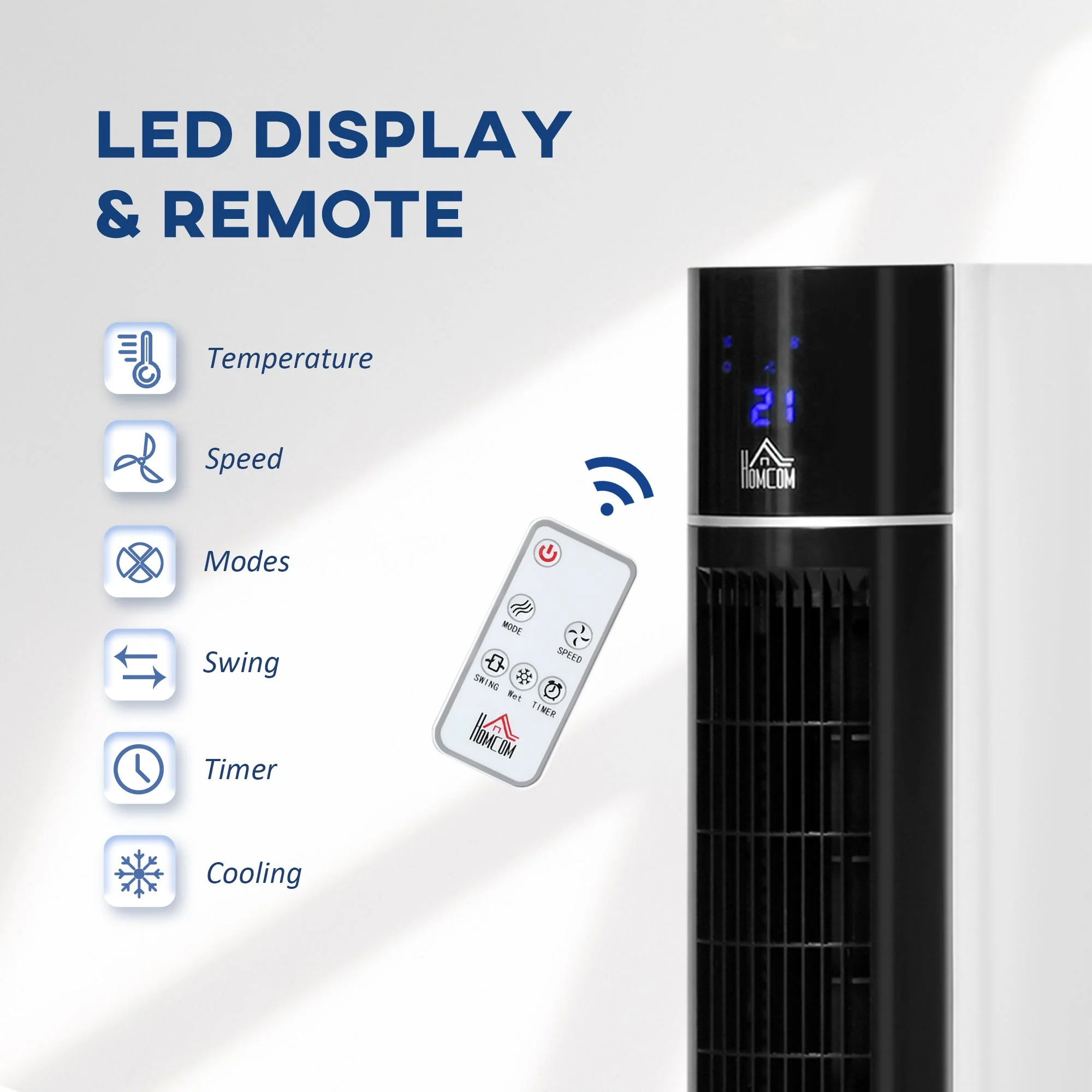 3L Oscillating Three Speed Air Cooler With Timer & Remote Control White & Black - Image 9