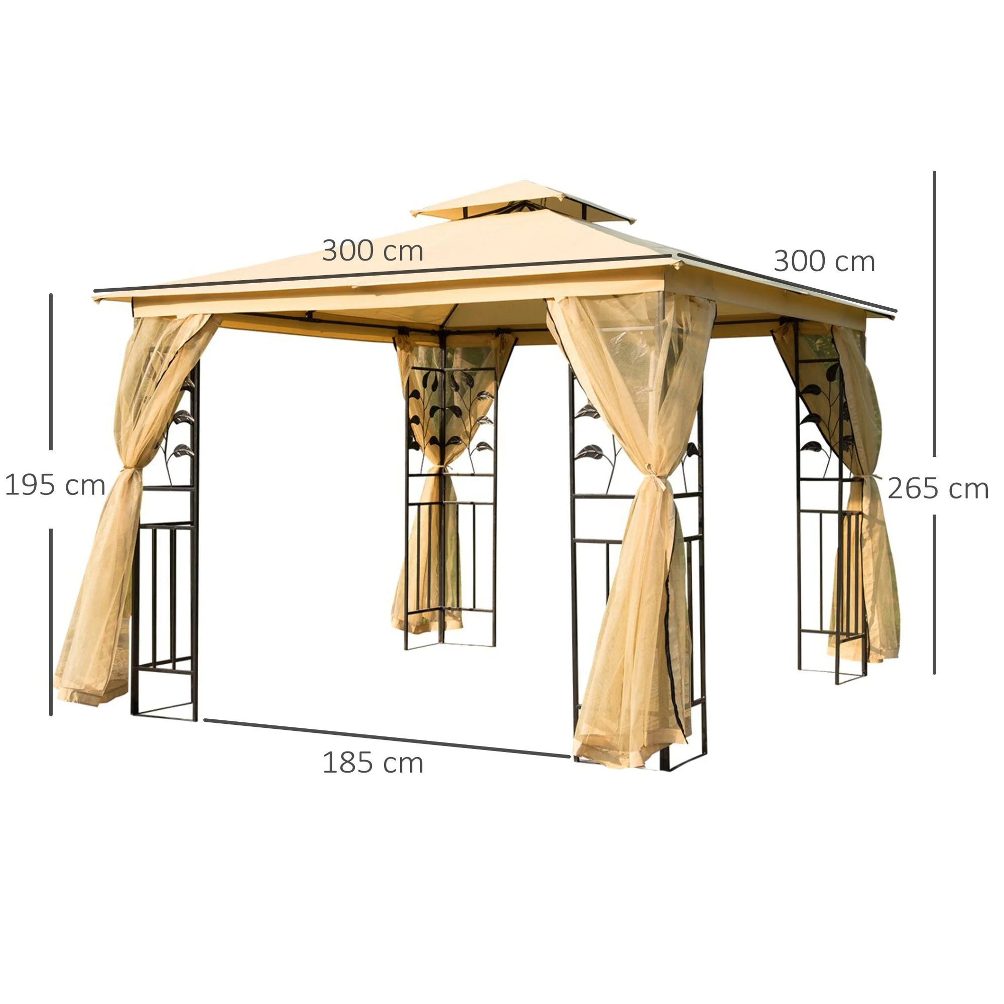 3M x 3M Garden Gazebo - Image 3