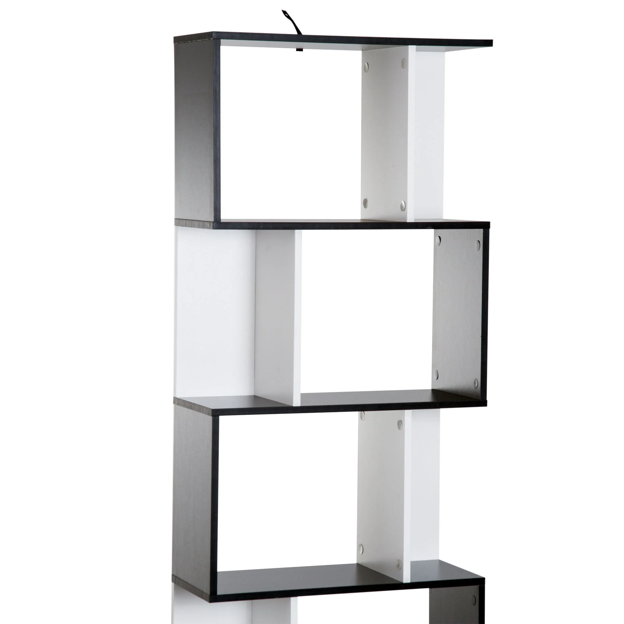 5-tier Bookcase Storage Display Shelving S Shape design Unit Divider Black - Image 7