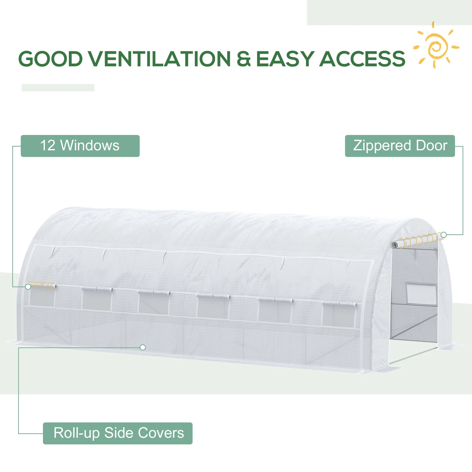 6 x 3 x 2 m Polytunnel Greenhouse - Image 4