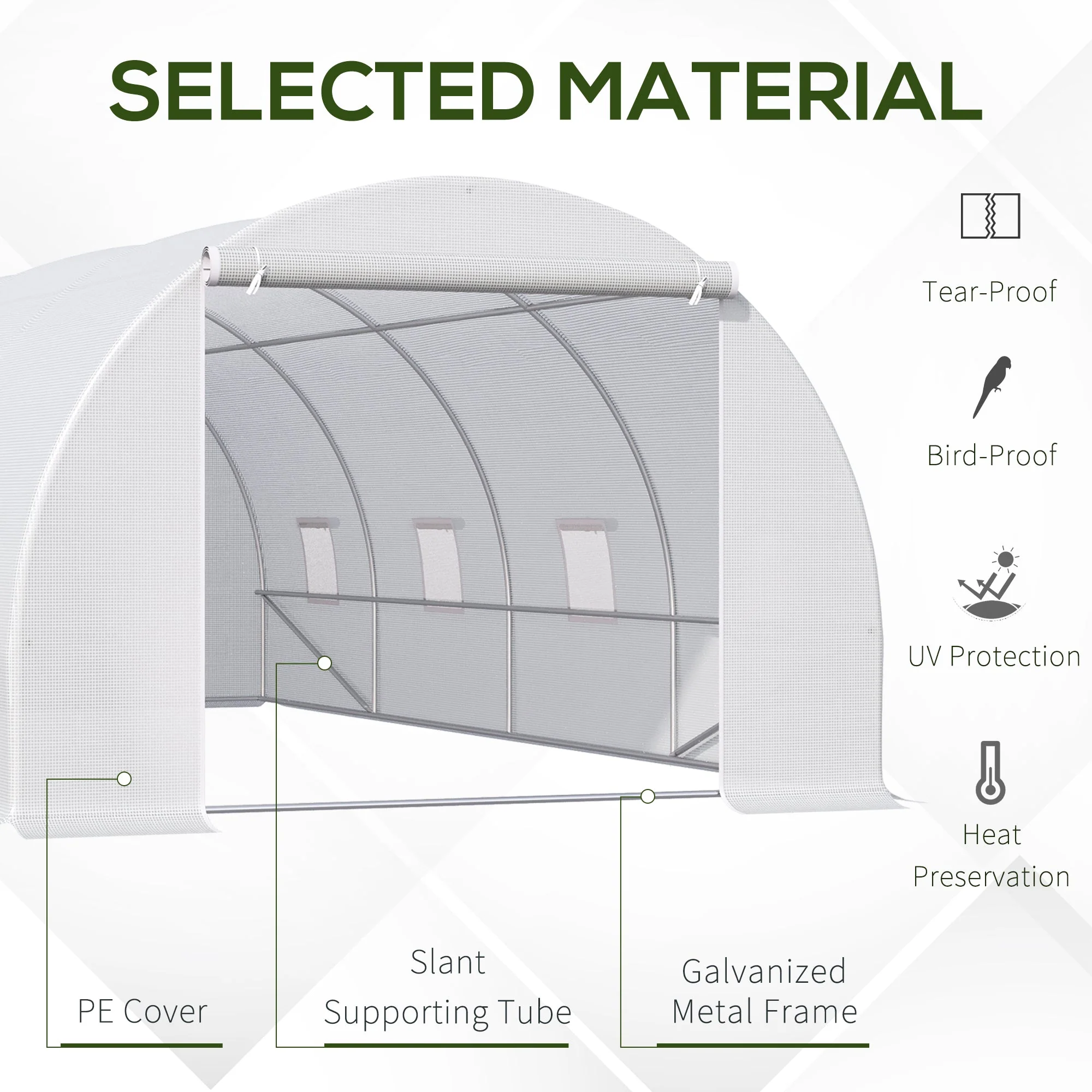 6 x 3 x 2 m Polytunnel Greenhouse - Image 4