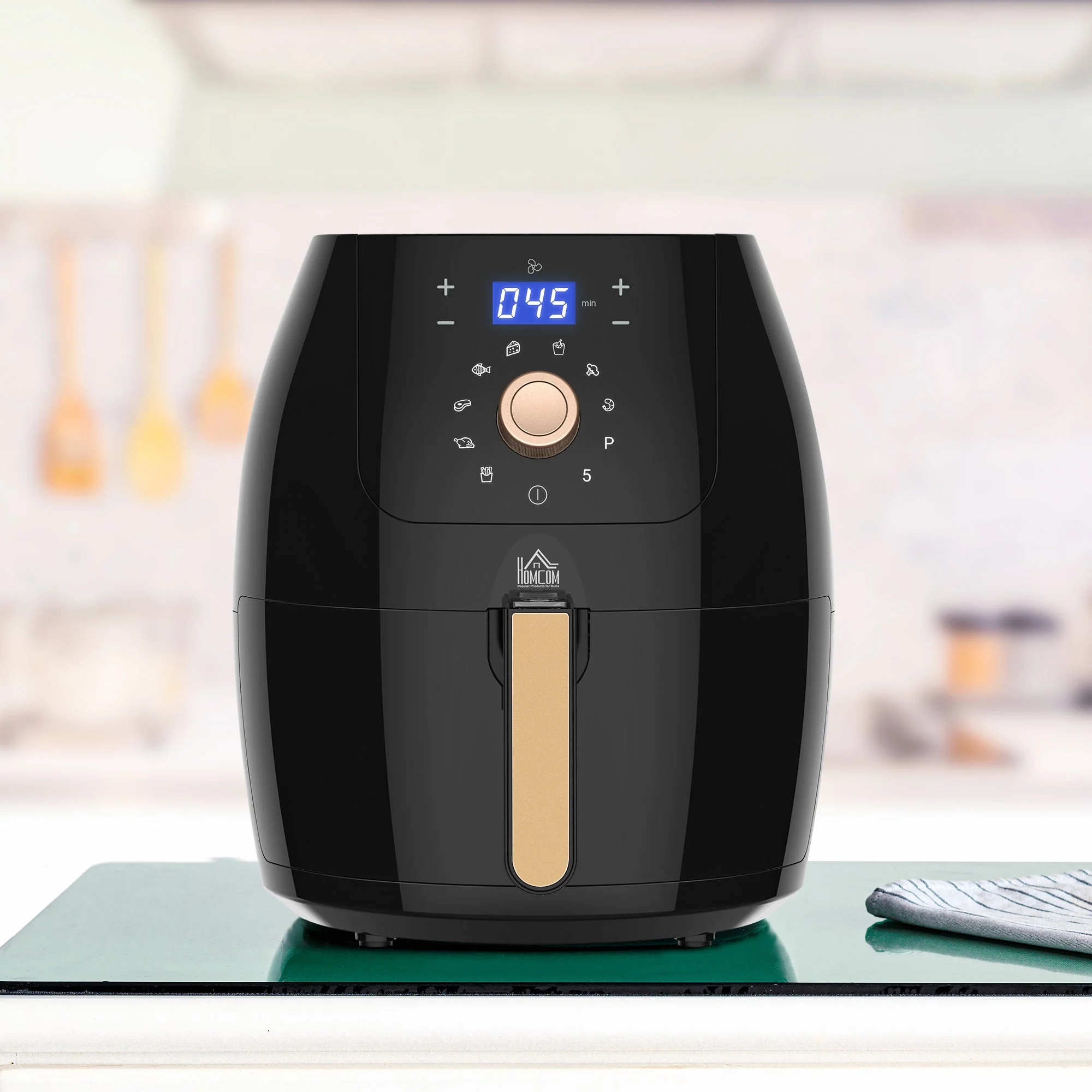 Air Fryers 1700W 5.5L with Digital Display Rapid Air Circulation System Adjustable Temperature 60 Min Timer for Healthy Oil Free Low Fat Cooking Nonstick Basket - Image 2