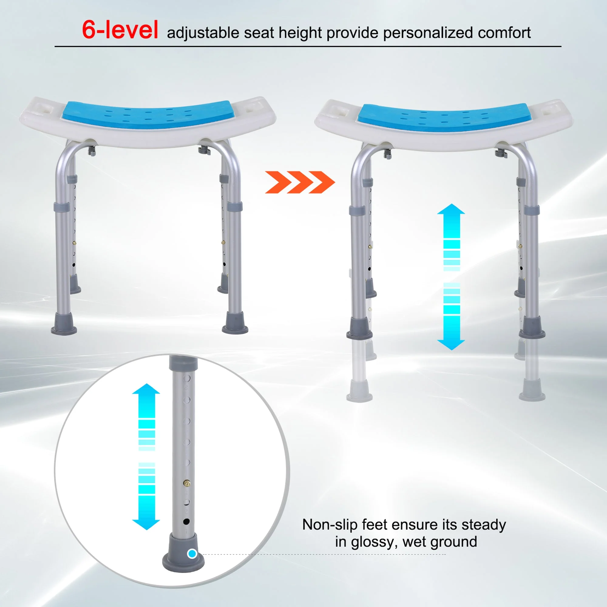 Aluminium Alloy Six-Level Non-Slip Bathroom Stool - Image 5