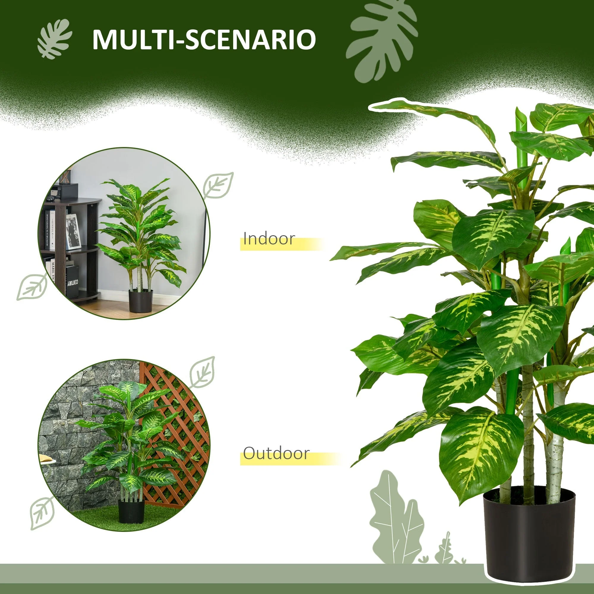Artificial Evergreen Plant Realistic Fake Tree Potted Home Office Décor 95cm - Image 5
