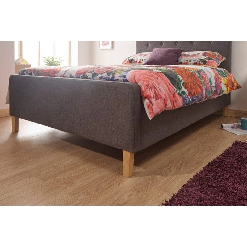 Ashbourne King Size Ottoman Bed Fabric Grey 5 x 7ft - Image 5