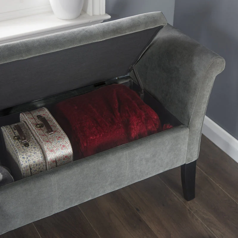 Balmoral Window Seat Fabric Grey - Image 3