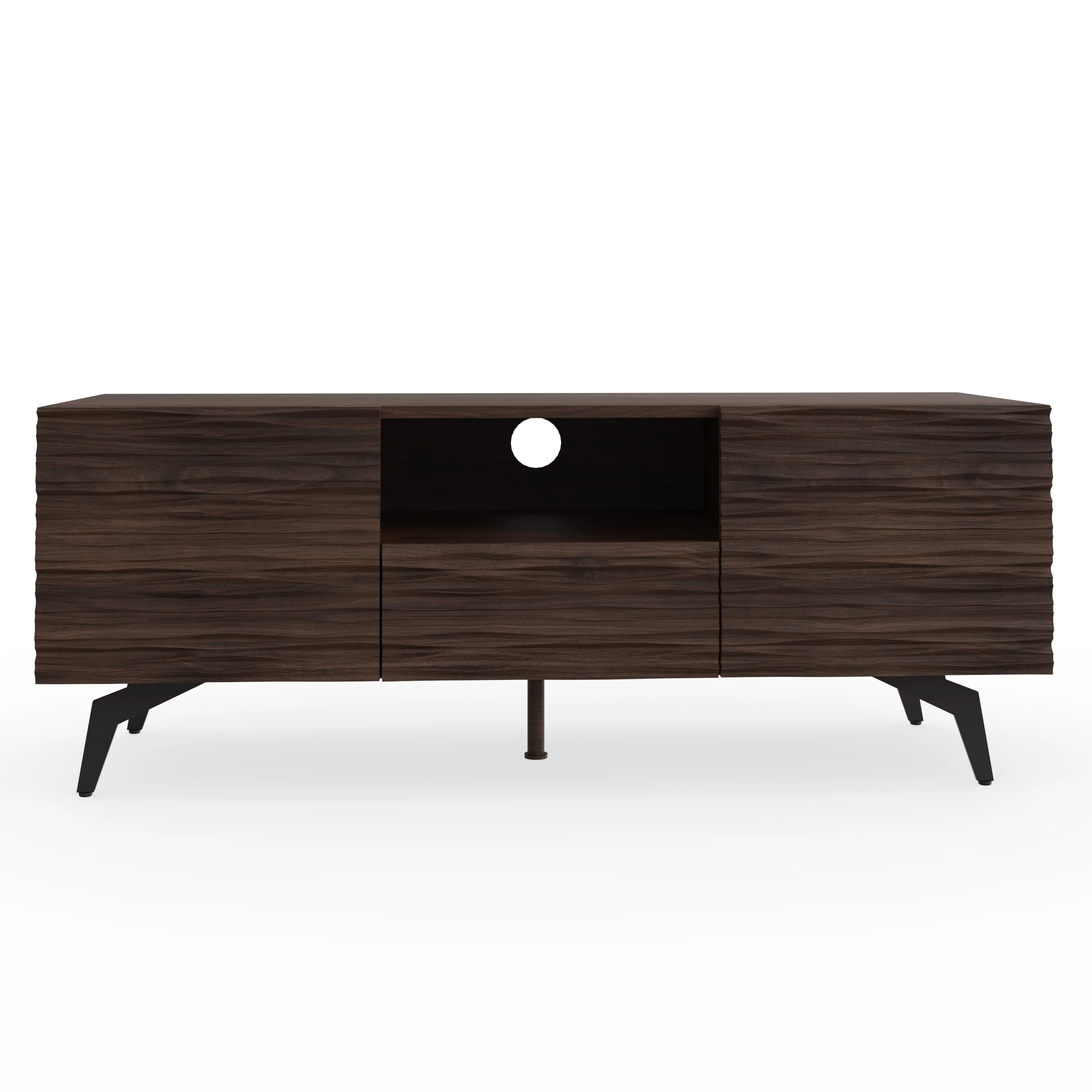 Bantham TV Unit Dark Walnut 1 Shelf 1 Drawer 2 Doors - Image 2