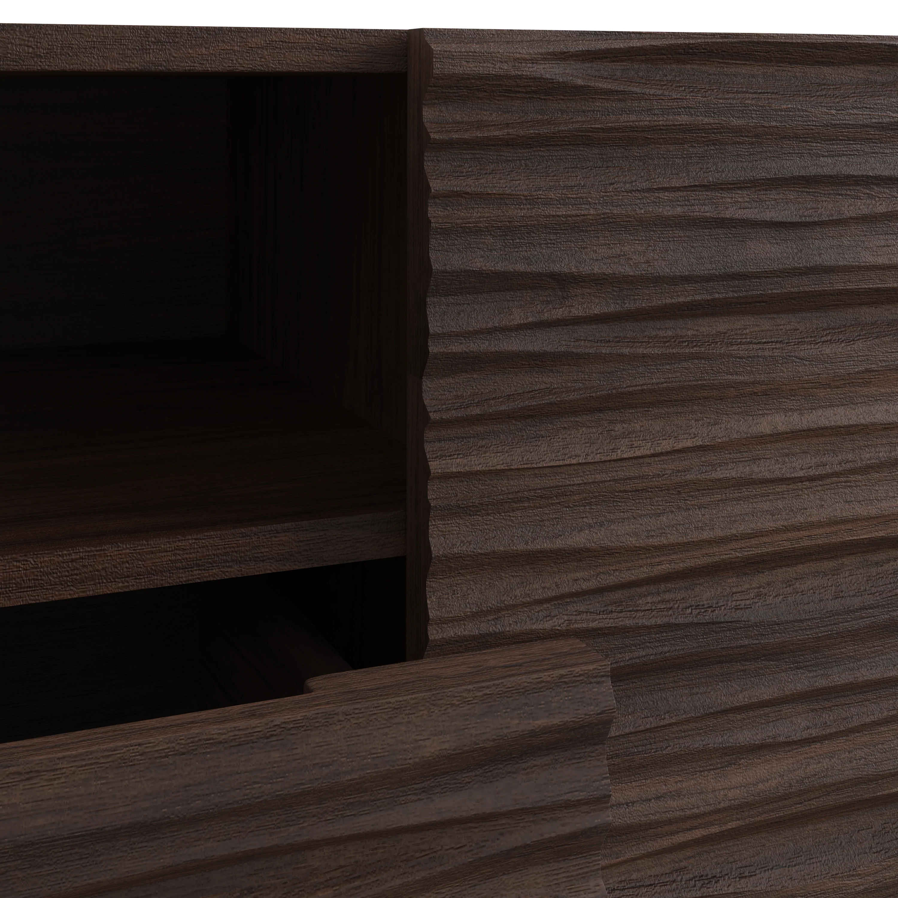 Bantham TV Unit Dark Walnut 1 Shelf 1 Drawer 2 Doors - Image 5