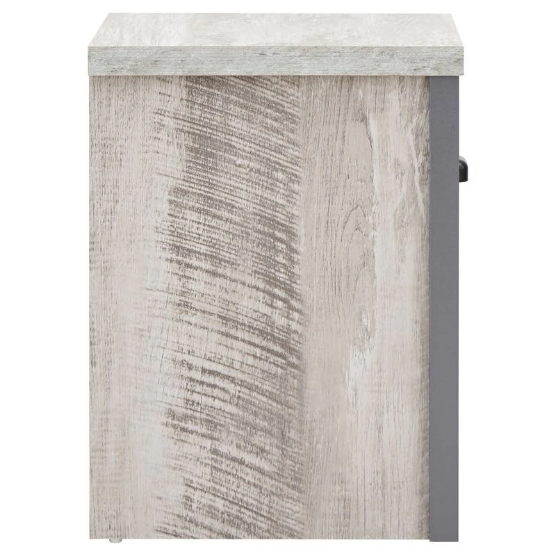 Boston Bedside Table Metal & Wood Grey 1 Shelf 1 Drawer - Image 4