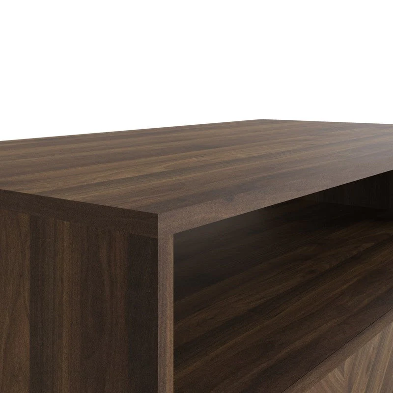 Catania Coffee Table Dark Brown 1 Shelf 4 Drawers - Image 3