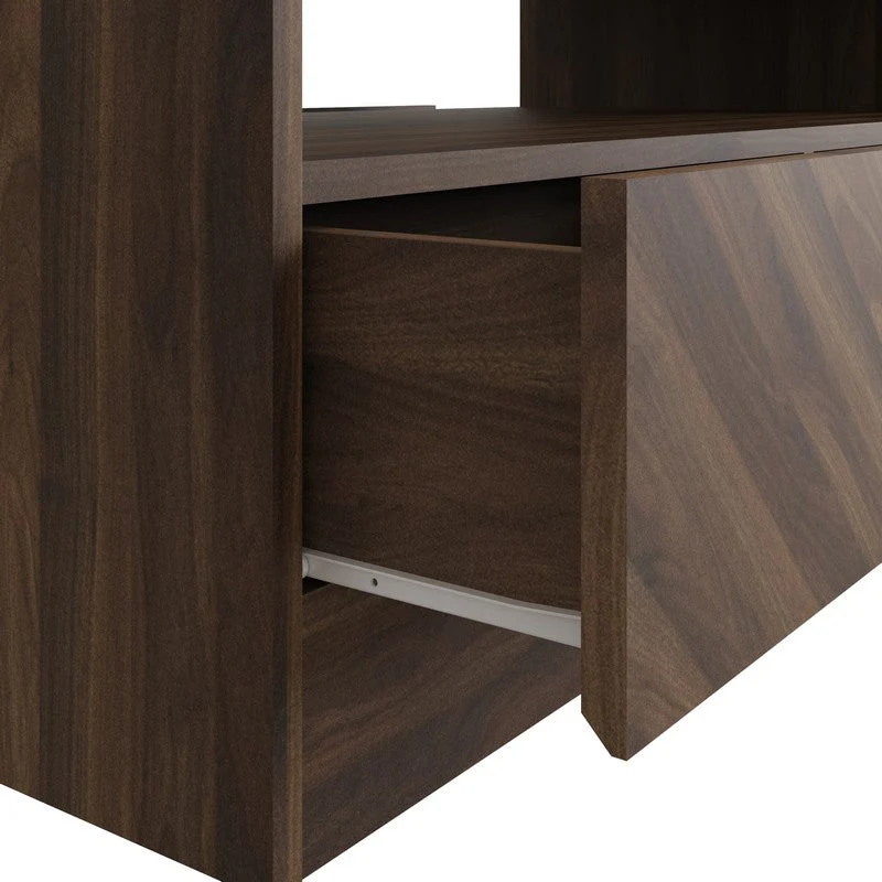 Catania Coffee Table Dark Brown 1 Shelf 4 Drawers - Image 4
