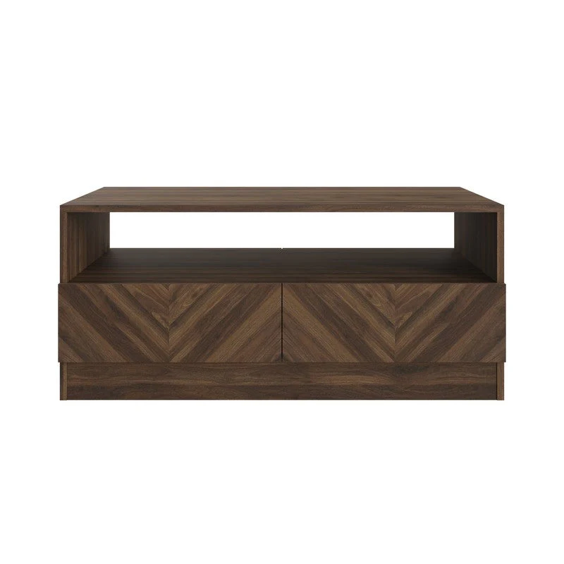 Catania Coffee Table Dark Brown 1 Shelf 4 Drawers - Image 5