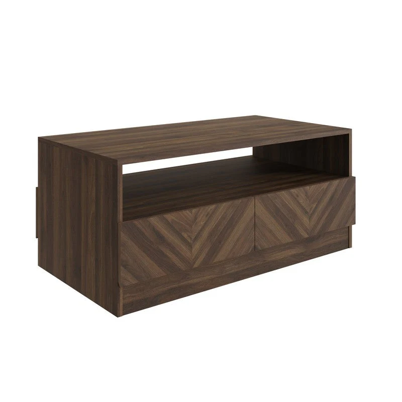 Catania Coffee Table Dark Brown 1 Shelf 4 Drawers - Image 6