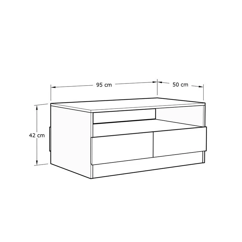 Catania Coffee Table Dark Brown 1 Shelf 4 Drawers - Image 8