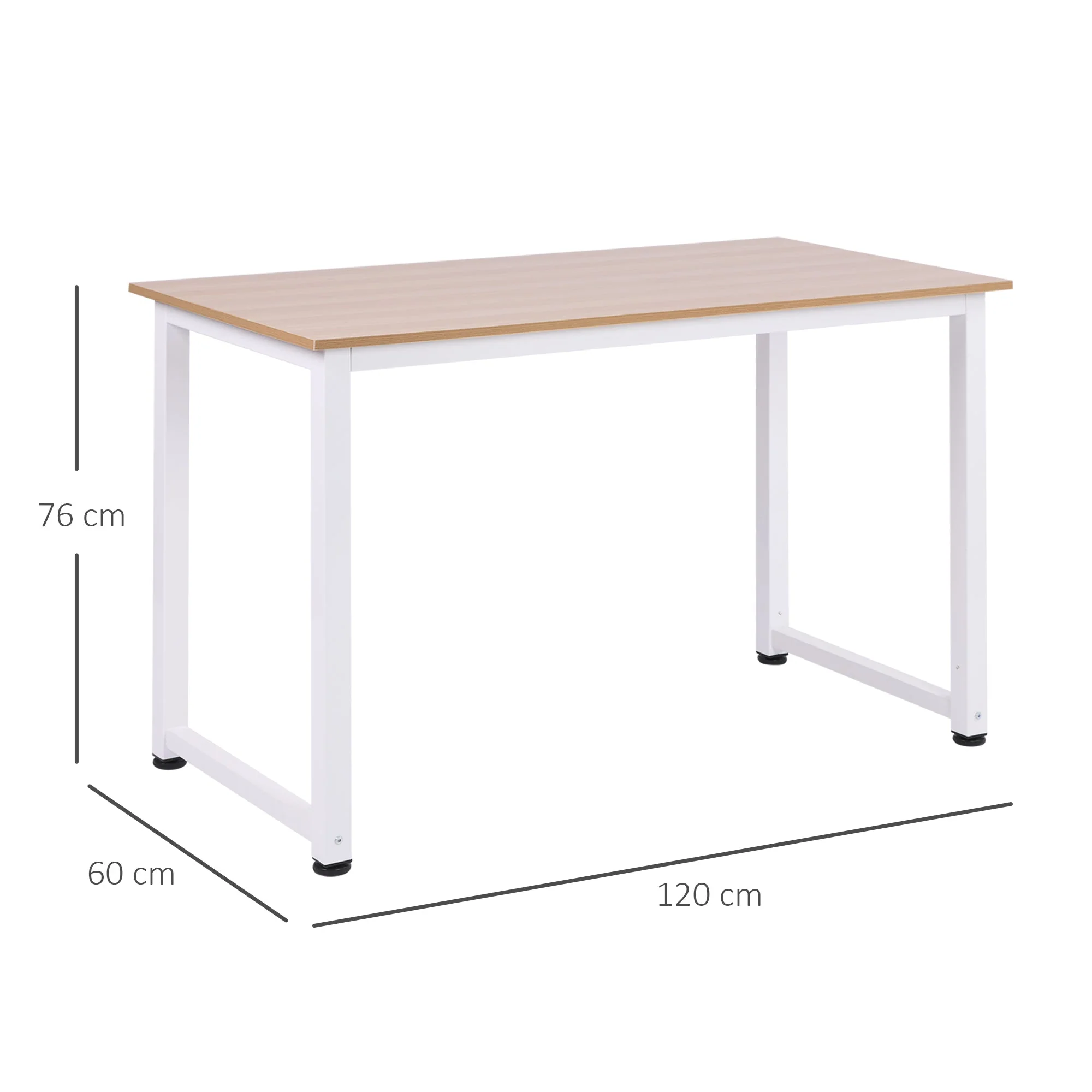 Computer Desk W/ White Metal Frame Medium-density fibreboard - Image 3