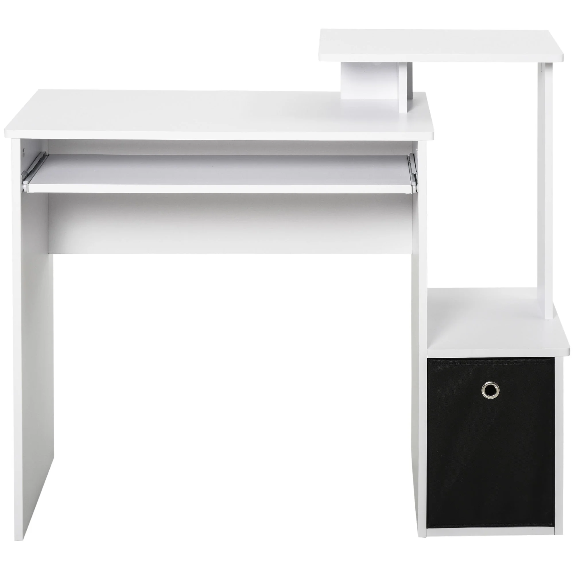 Computer Desk with Sliding Keyboard Tray Storage Drawer Shelf Home Office Workstation White - Image 7