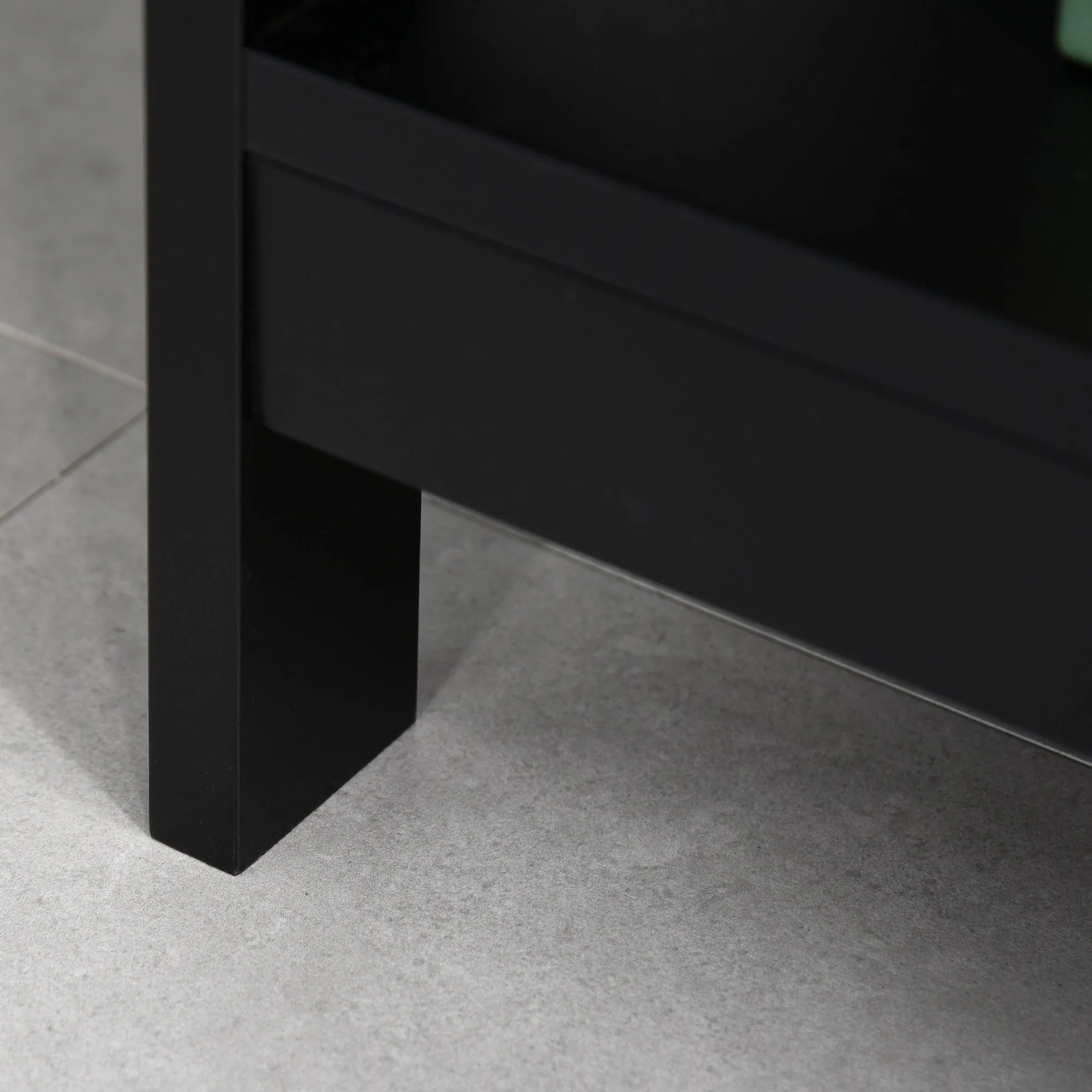 Console Table Side Desk w/ Shelves Drawers Open Top X Support Frame Living Room Hallway Home Office Furniture Black - Image 6
