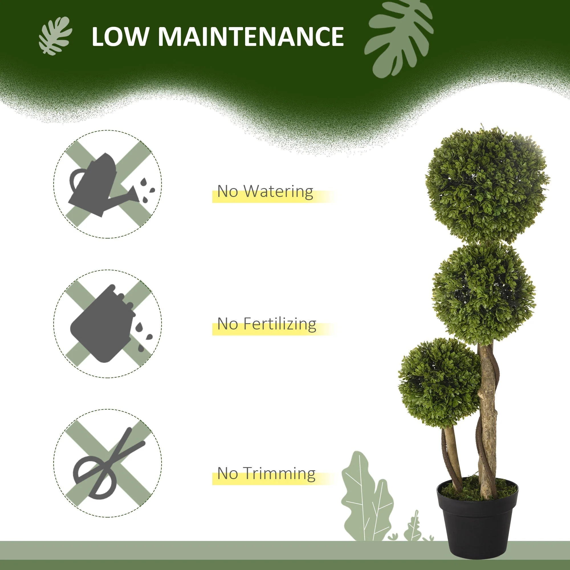 Decorative Artificial Plants Boxwood Ball Topiary Trees in Pot Fake Plants for Home Indoor Outdoor Decor - Image 5