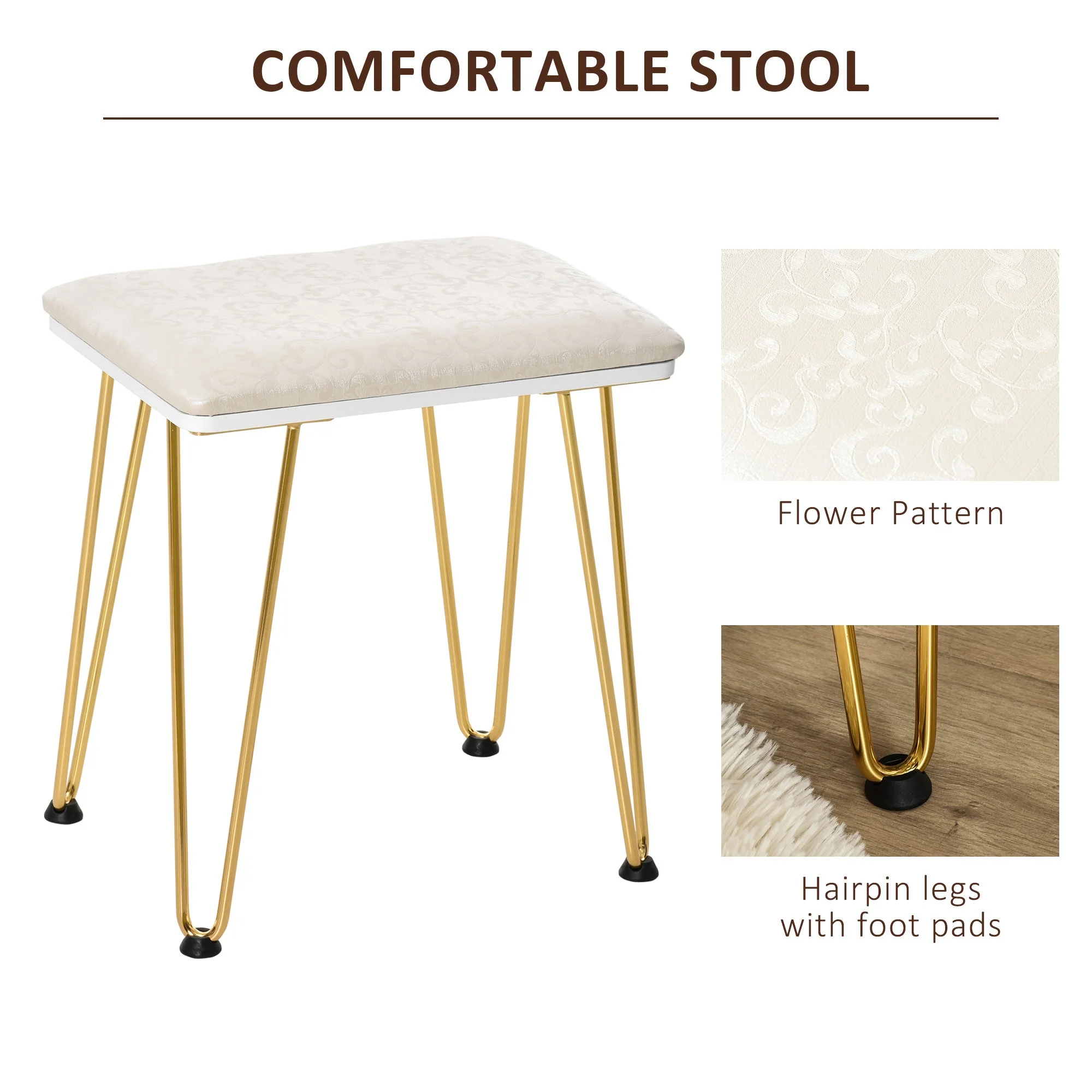 Dressing Table Set with LED Light - Image 6