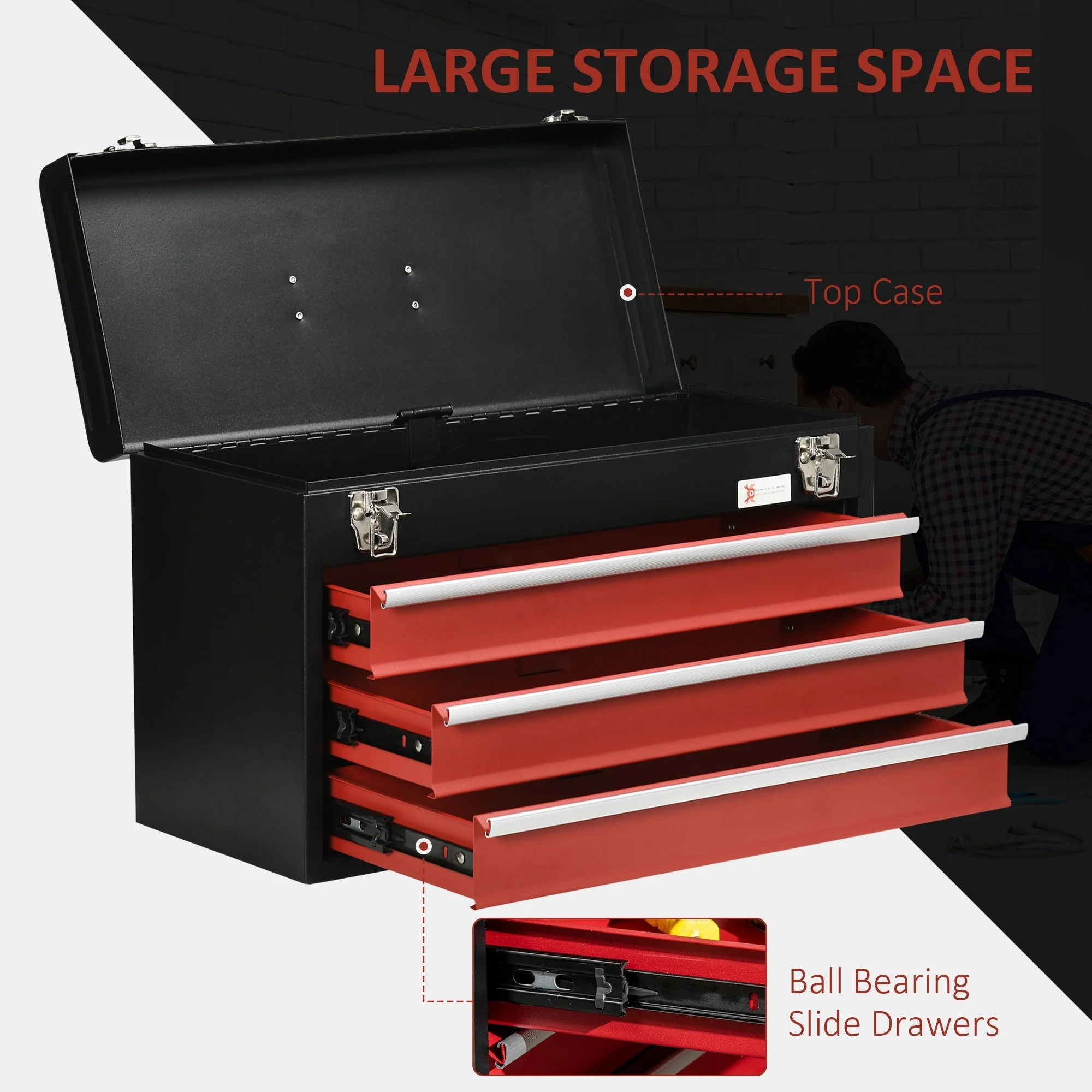 DURHAND 3 Drawer Tool Chest - Image 5