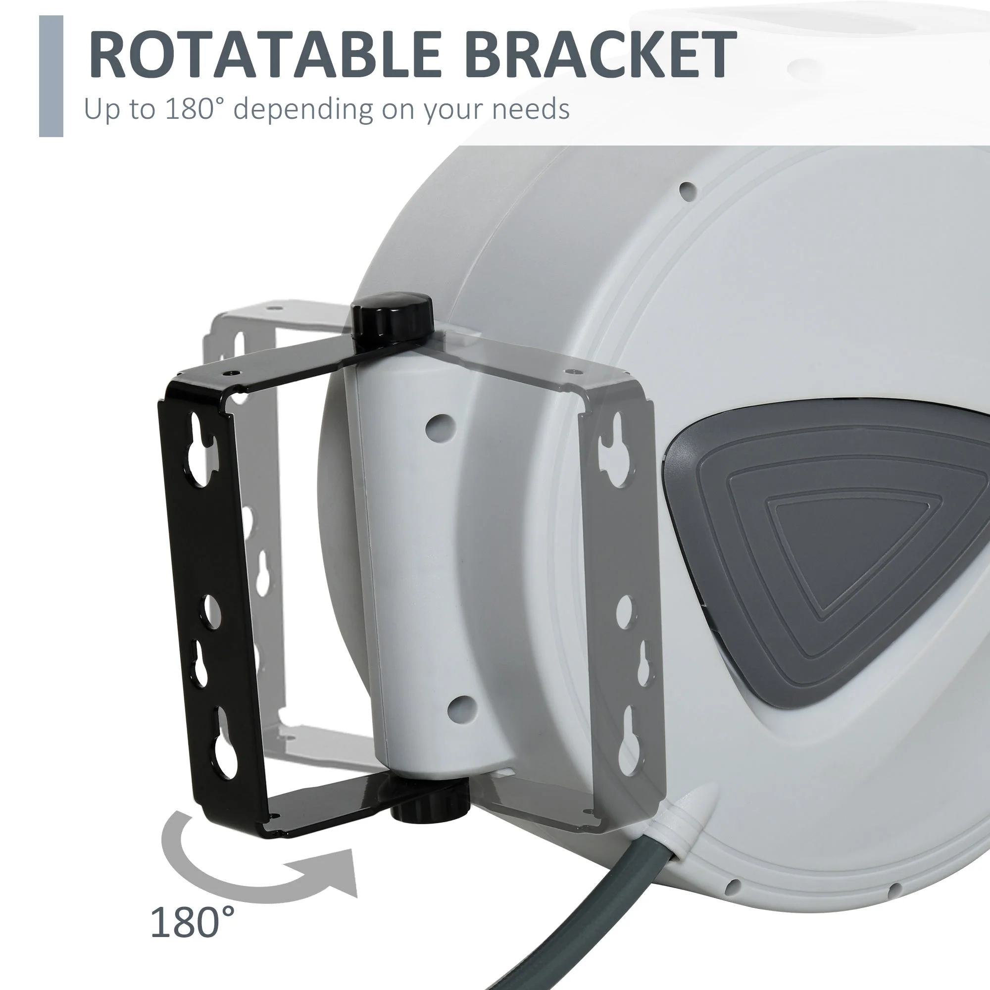 DURHAND Retractable Air Hose Reel Wall Mounted Workshop Compressor Tool 1/4" 15m+140cm - Image 4