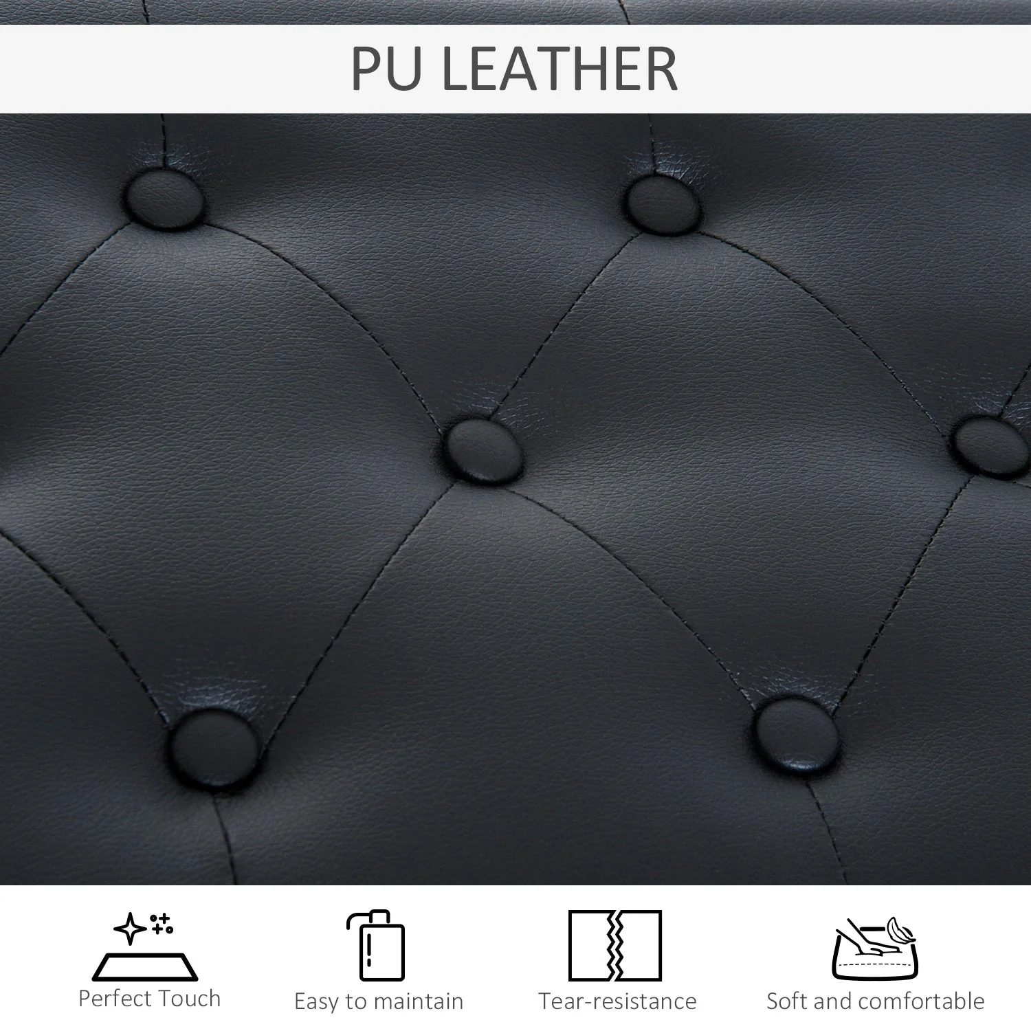 Faux Leather Piano Bench - Image 7