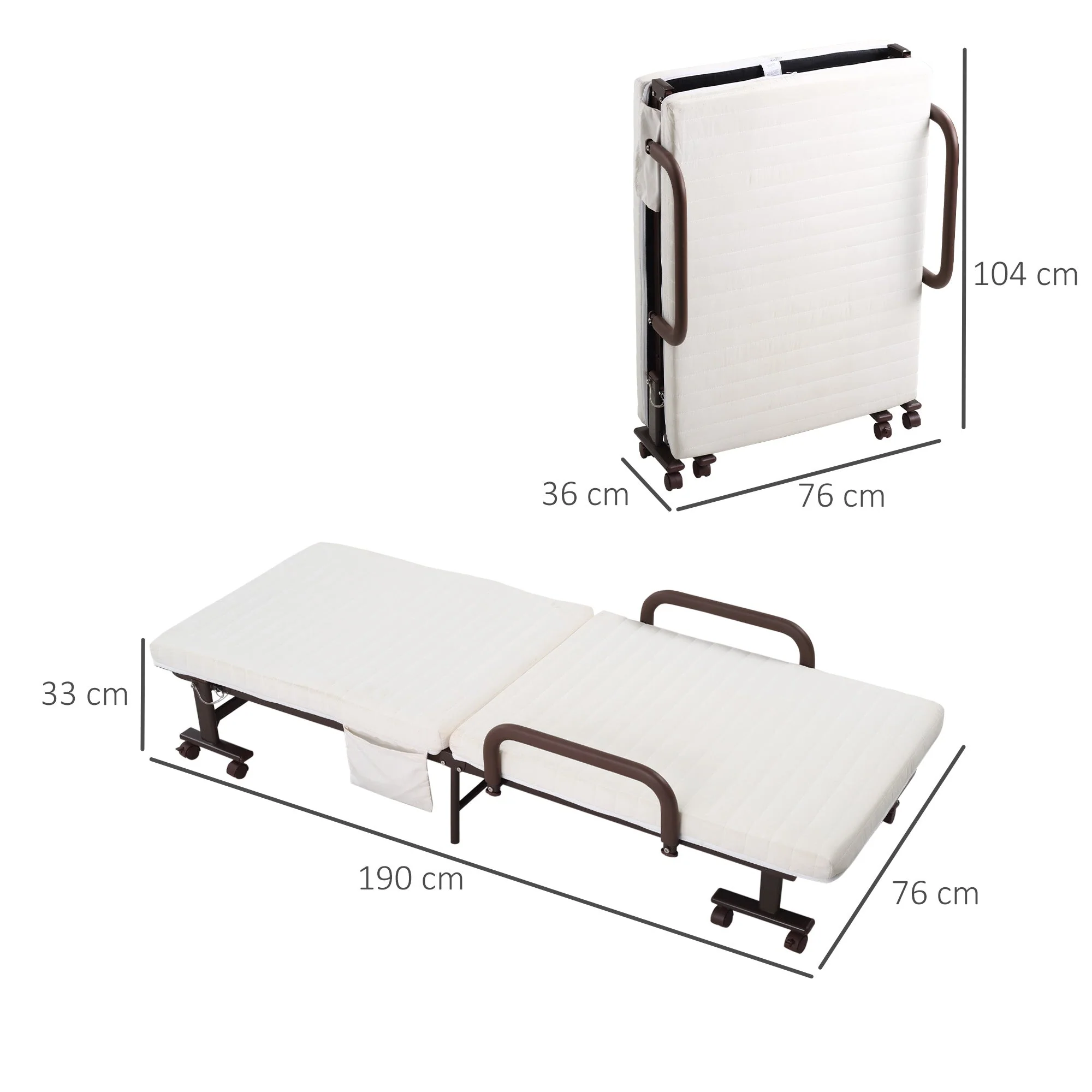 Folding Bed with Mattress - Image 3