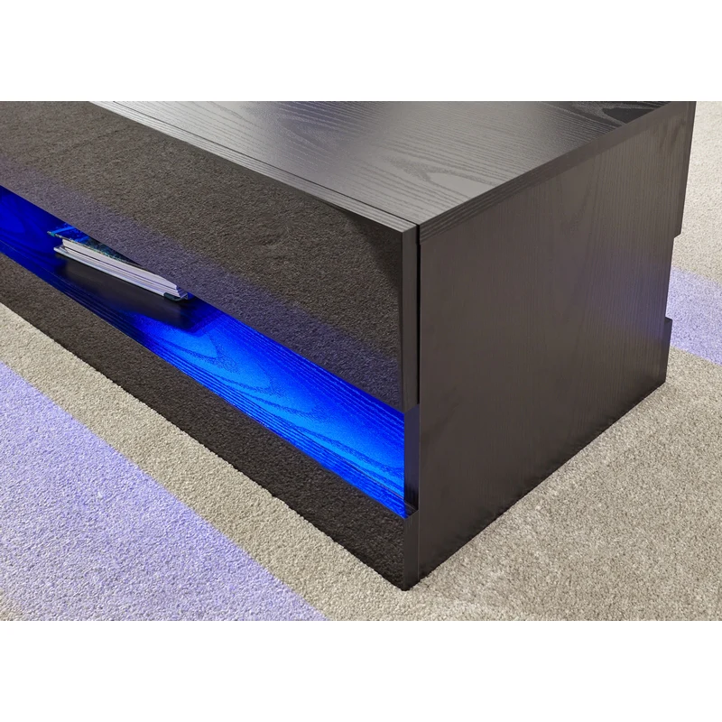 Galicia Extending Coffee Table Black 1 Shelf 75cm - Image 4