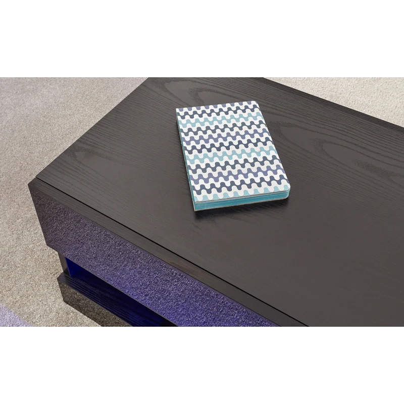 Galicia Extending Coffee Table Black 1 Shelf 75cm - Image 5