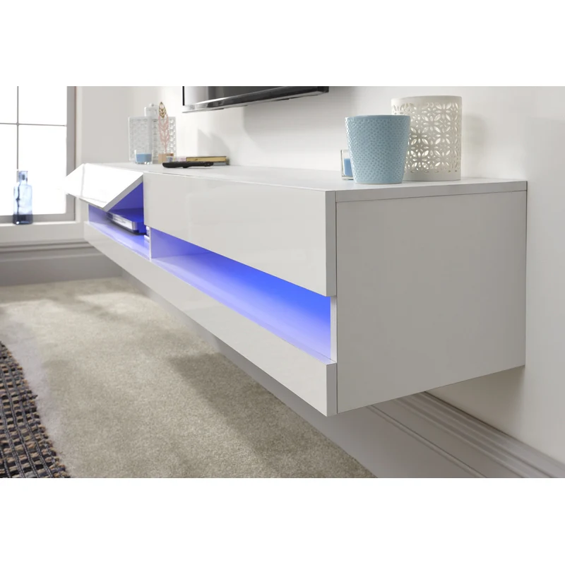 Galicia TV Unit White 2 Shelves - Image 5