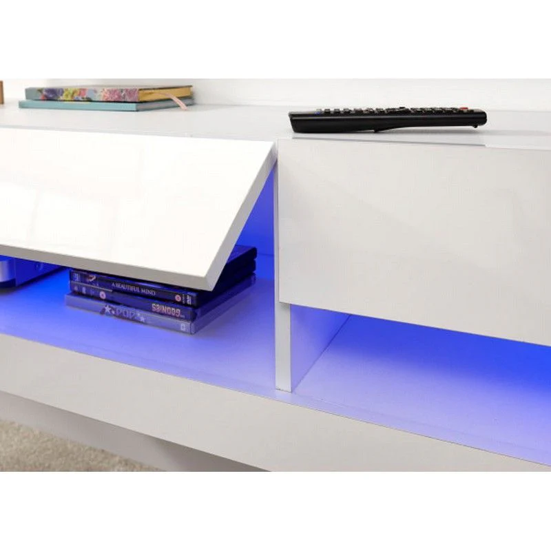 Galicia TV Unit White 2 Shelves 2 Doors - Image 3